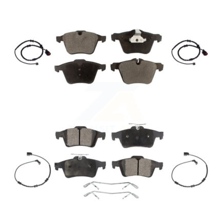 Front Rear Semi-Metallic Disc Brake Pads And Wear Sensors Kit For Jaguar XJ KPW-100376