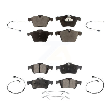 Front Rear Semi-Metallic Disc Brake Pads And Wear Sensors Kit For Jaguar XJ KPW-100428
