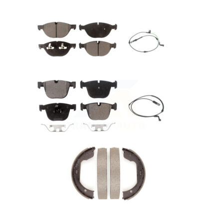 Front Rear Semi-Metallic Brake Pad & Wear Sensor Kit (5Pc) For BMW X6 xDrive50i with 4.4L KPW-100431