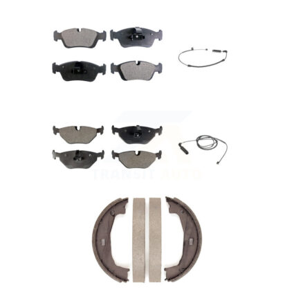Front Rear Semi-Metallic Brake Pads & Wear Sensor Kit (5Pc) For BMW 325i 325Ci 320i 323Ci KPW-100441