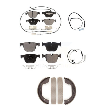 Front Rear Semi-Metallic Brake Pads & Extra Wear Sensor Kit (5Pc) For BMW 750i 750Li 745i KPW-100456