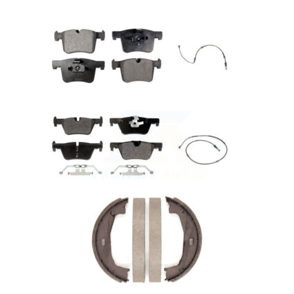 Front Rear Semi-Metallic Brake Pads & Wear Sensor Kit (5Pc) For BMW 320i xDrive 328d 2.0L KPW-100482