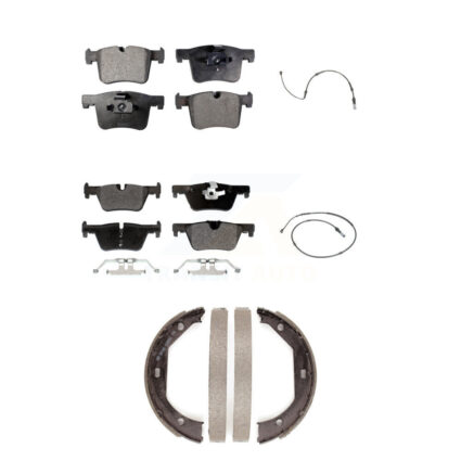 Front Rear Semi-Metallic Brake Pads & Wear Sensor Kit (5Pc) For BMW 320i xDrive 328d 2.0L KPW-100484