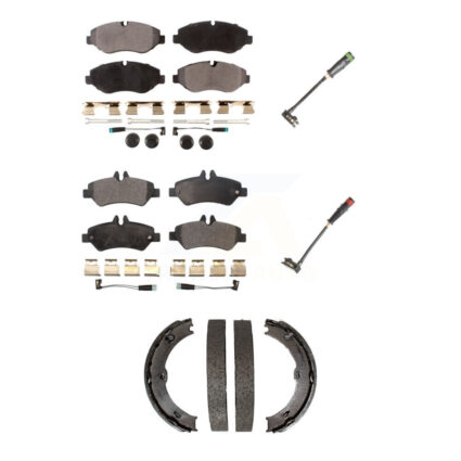 Front Rear Semi-Metallic Brake Pads & Extra Wear Sensor Kit (5Pc) For Sprinter 2500 Dodge KPW-100488