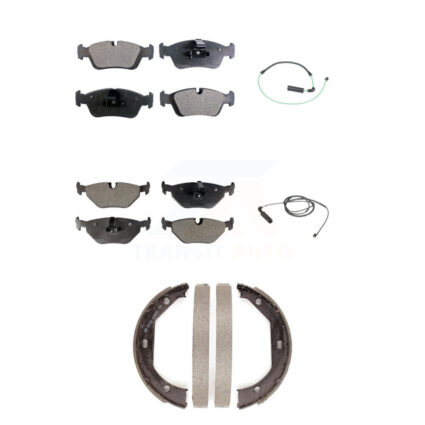 Front Rear Semi-Metallic Brake Pad And Wear Sensor Kit (5Pc) For 2001-2005 BMW 325xi 2.5L KPW-100495