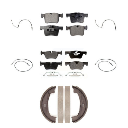 Front Rear Semi-Metallic Brake Pads & Wear Sensor Kit (7Pc) For BMW 320i xDrive 328d 2.0L KPW-100515