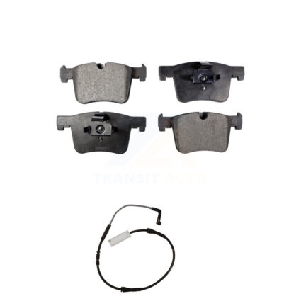 Front Semi-Metallic Brake Pads Wear Sensor Kit For 12 BMW 328i with Black Painted Caliper KPW-100685