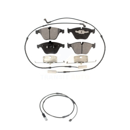 Front Semi-Metallic Disc Brake Pad Extra Wear Sensor Kit For 2010 BMW 535i Base with 3.0L KPW-100714