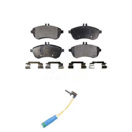 Front Semi-Metallic Disc Brake Pads And Wear Sensors Kit For 2012 Mercedes-Benz C250 1.8L KPW-100736