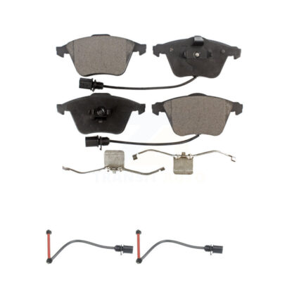 Front Semi-Metallic Disc Brake Pads And Extra Wear Sensors Kit For 2011 Audi A6 Quattro KPW-100798