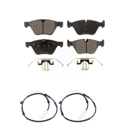 Front Semi-Metallic Disc Brake Pads And Wear Sensors Kit For 2012 BMW X1 xDrive28i KPW-100827