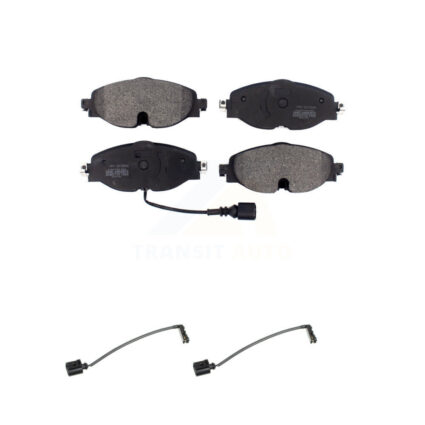 Front Semi-Metallic Brake Pad Extra Wear Sensor Kit For 16 Audi TT Quattro Base with 2.0L KPW-100855