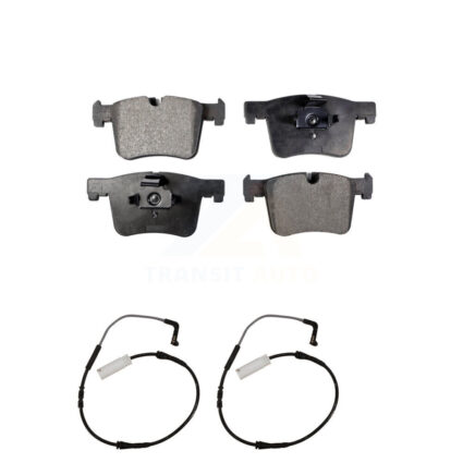 Front Semi-Metallic Brake Pads Wear Sensor Kit For 12 BMW 328i with Black Painted Caliper KPW-100882