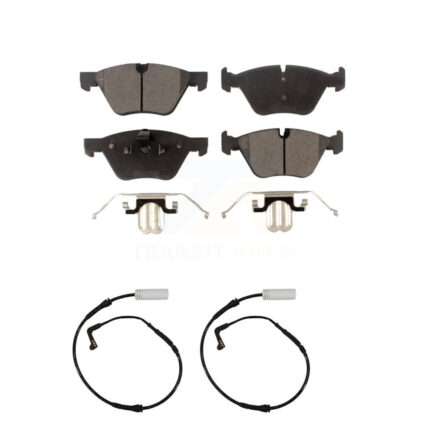 Front Semi-Metallic Disc Brake Pads And Wear Sensors Kit For BMW 128i 328i 323i 325i 330i KPW-100885