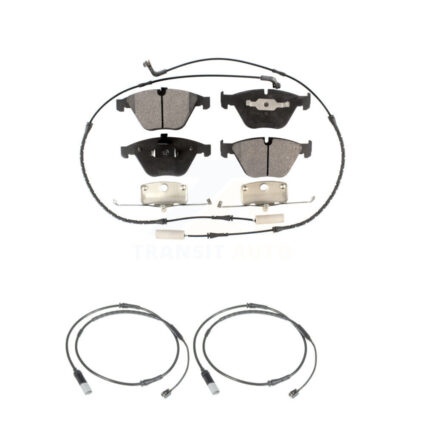 Front Semi-Metallic Disc Brake Pad Extra Wear Sensor Kit For 2010 BMW 535i Base with 3.0L KPW-100911