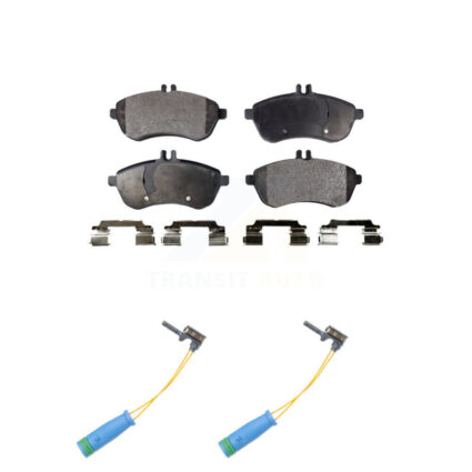 Front Semi-Metallic Disc Brake Pads And Wear Sensors Kit For 2012 Mercedes-Benz C250 1.8L KPW-100933