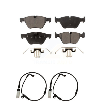 Front Semi-Metallic Disc Brake Pads And Wear Sensors Kit For BMW 525i KPW-100946