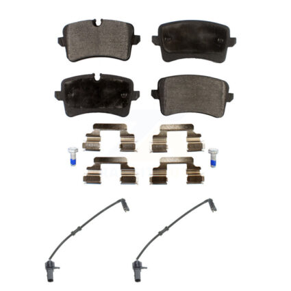 Rear Semi-Metallic Brake Pad & Wear Sensor Kit For 11-12 Audi A8 Quattro with 356mm Rotor KPW-101118