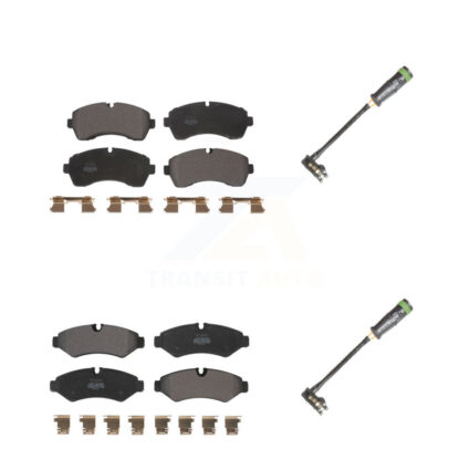 Front Rear Semi-Metallic Brake Pads & Wear Sensor Kit For Freightliner Sprinter 2500 3500 KPW-101236