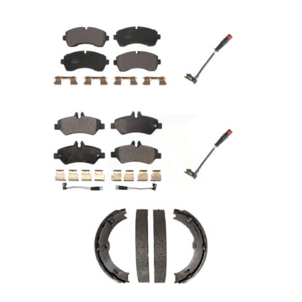 Front Rear Semi-Metallic Brake Pads & Extra Wear Sensor Kit (5Pc) For Dodge Sprinter 3500 KPW-101281