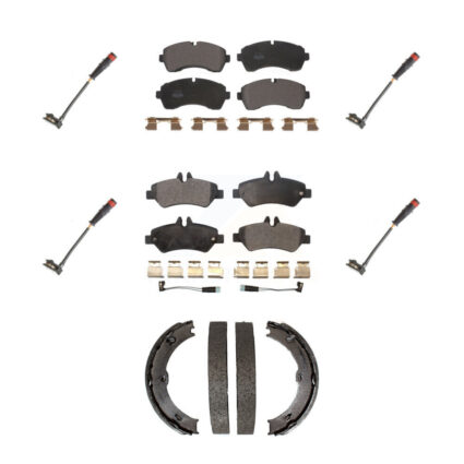 Front Rear Semi-Metallic Brake Pads & Extra Wear Sensor Kit (7Pc) For Dodge Sprinter 3500 KPW-101299