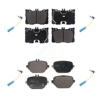 Front Rear Semi-Metallic Brake Pads & Wear Sensor Kit For Mercedes-Benz E400 E450 E43 AMG KPW-101356