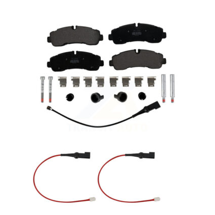 Rear Semi-Metallic Disc Brake Pads And Wear Sensors Kit For 2020 Ford Transit-350 HD AWD KPW-101422