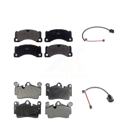 Front Rear Semi-Metallic Disc Brake Pads And Wear Sensors Kit For Porsche Cayenne KPW-101461