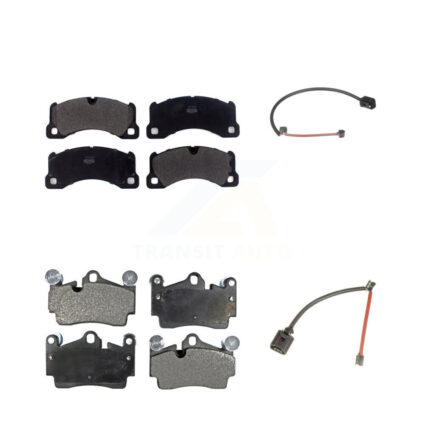 Front Rear Semi-Metallic Disc Brake Pads And Wear Sensors Kit For Porsche Cayenne KPW-101462