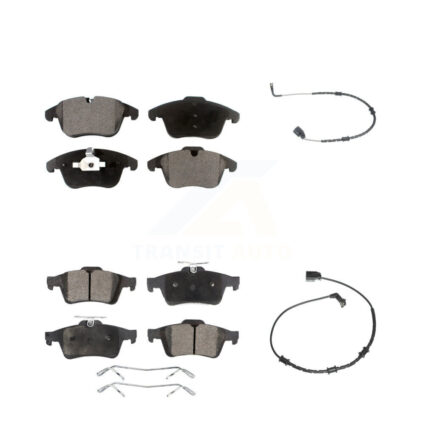 Front Rear Semi-Metallic Disc Brake Pads And Wear Sensors Kit For Jaguar XF KPW-101475