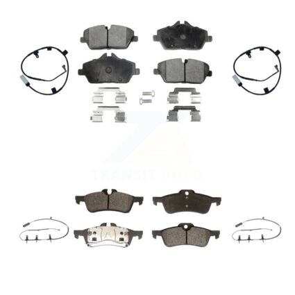 Front Rear Semi-Metallic Disc Brake Pads And Wear Sensors Kit For Mini Cooper KPW-101484