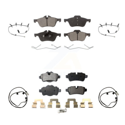 Front Rear Semi-Metallic Disc Brake Pads And Wear Sensors Kit For Mini Cooper KPW-101485
