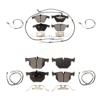 Front Rear Semi-Metallic Brake Pad & Extra Wear Sensor Kit For BMW X1 xDrive35i with 3.0L KPW-101492