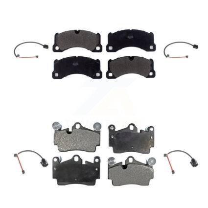 Front Rear Semi-Metallic Disc Brake Pads And Wear Sensors Kit For Porsche Cayenne KPW-101507