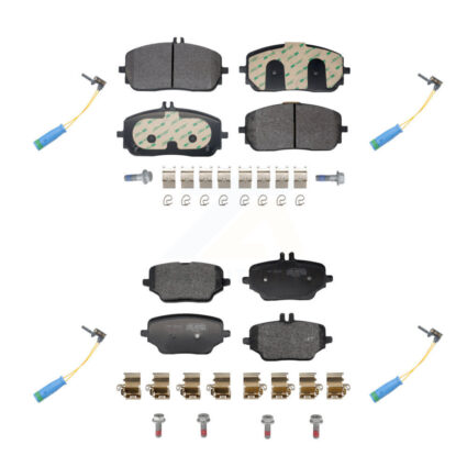 Front Rear Semi-Metallic Disc Brake Pads And Wear Sensors Kit For Mercedes-Benz GLE350 KPW-101519