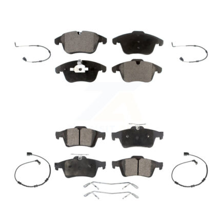 Front Rear Semi-Metallic Disc Brake Pads And Wear Sensors Kit For Jaguar XF KPW-101524