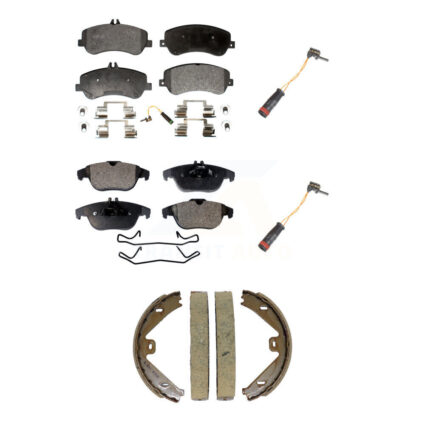 Front Rear Semi-Metallic Brake Pad & Extra Wear Sensor Kit (5Pc) For Mercedes-Benz GLK350 KPW-101535