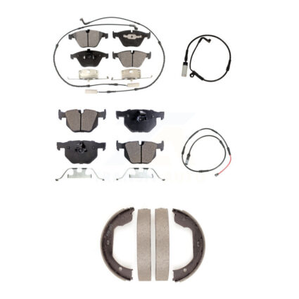 Front Rear Semi-Metallic Brake Pad & Extra Wear Sensor Kit (5Pc) For BMW 528i xDrive 3.0L KPW-101541