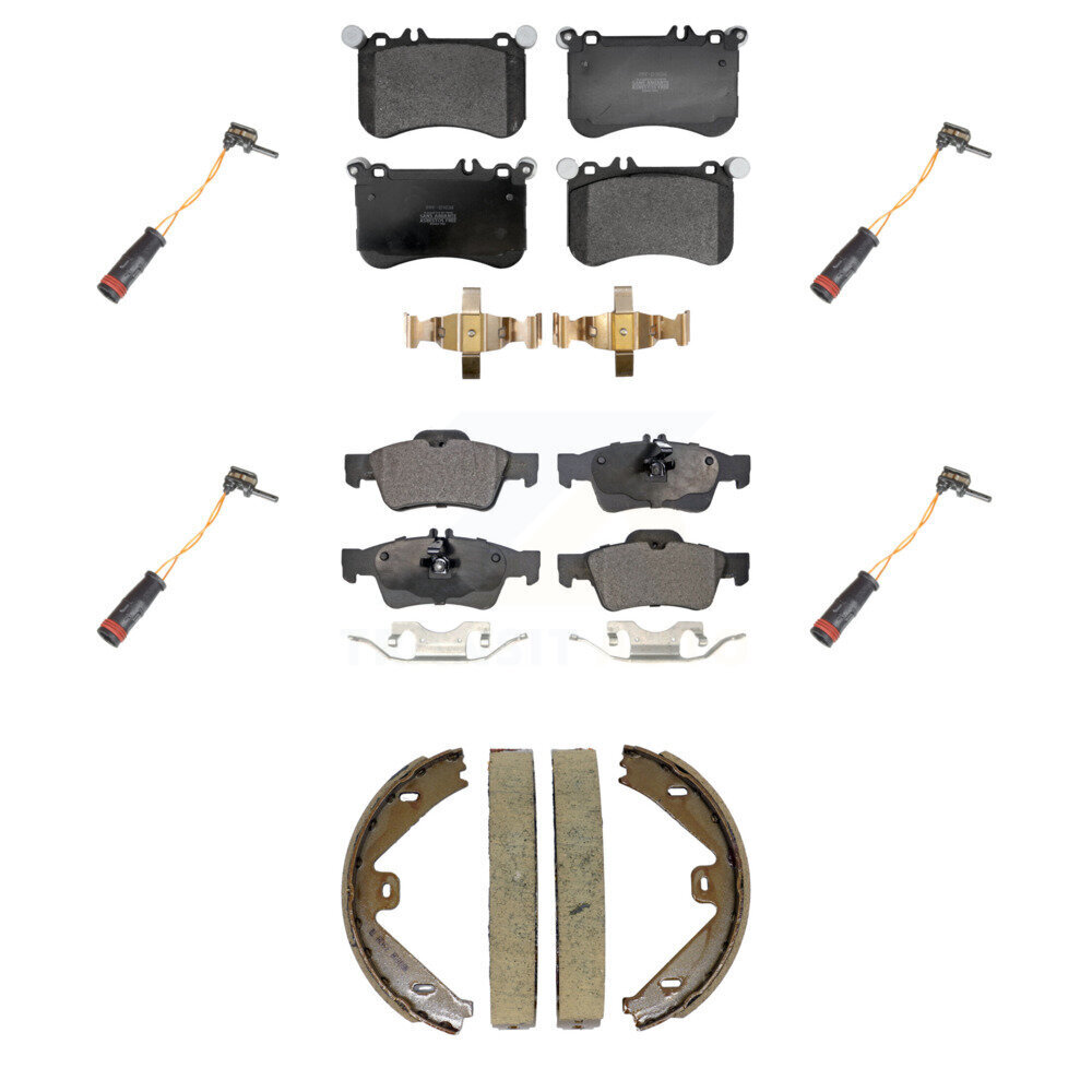 Front Rear Semi-Metallic Brake Pads & Wear Sensor Kit (7Pc) For Mercedes-Benz CLS550 E550 KPW-101542