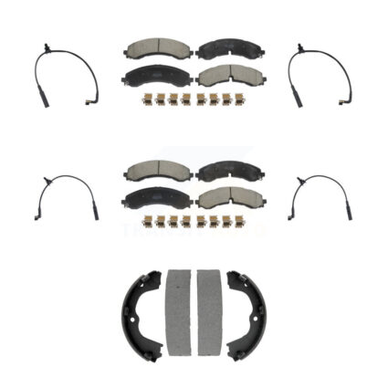 Front Rear Semi-Metallic Brake Pad Wear Sensor Kit (7Pc) For GMC Chevrolet Sierra 2500 HD KPW-101543