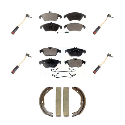 Front Rear Semi-Metallic Brake Pad And Extra Wear Sensor Kit (7Pc) For Mercedes-Benz C300 KPW-101554