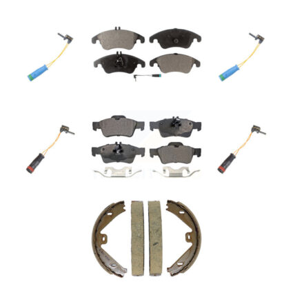Front Rear Semi-Metallic Brake Pad And Extra Wear Sensor Kit (7Pc) For Mercedes-Benz E400 KPW-101557