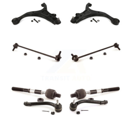 Front Control Arm Ball Joint Tie Rod End Link Kit (8Pc) For Hyundai Santa Fe Kia Sorento KTR-100602
