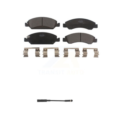 Front Ceramic Brake Pads Wear Sensor Kit For GMC Chevrolet Silverado 1500 LD Sierra Yukon KTW-100091