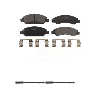 Front Ceramic Brake Pads Wear Sensor Kit For GMC Chevrolet Silverado 1500 LD Sierra Yukon KTW-101066