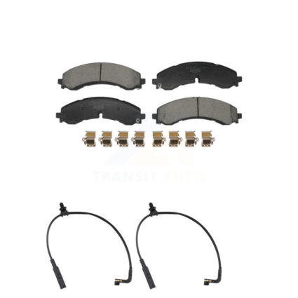 Front Ceramic Brake Pad & Wear Sensor Kit For GMC Chevrolet Sierra 2500 HD Silverado 3500 KTW-101556