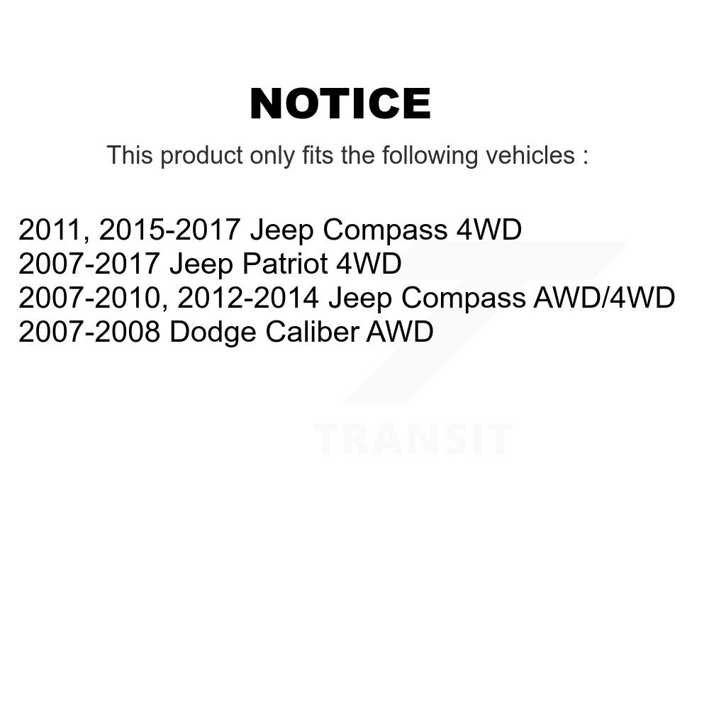 Rear Wheel Bearing And Hub Assembly Pair For Jeep Patriot Compass Dodge Caliber K70-100668 - Image 2