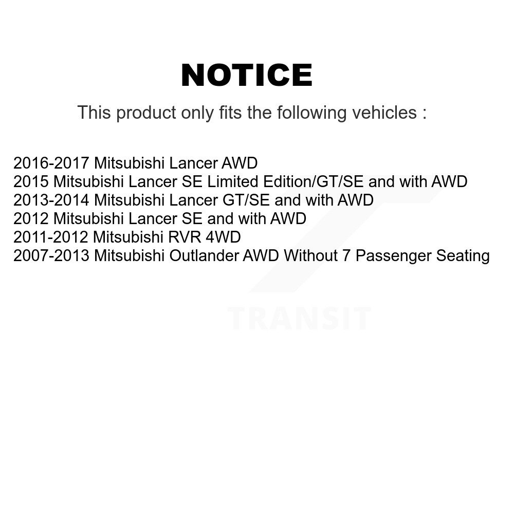 Rear Wheel Bearing And Hub Assembly Pair For Mitsubishi Lancer Outlander RVR K70-100699 - Image 2