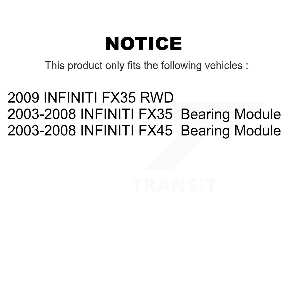 Rear Wheel Bearing Assembly Pair For INFINITI FX35 FX45 K70-101028 - Image 2