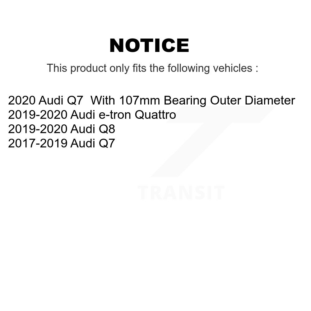 Rear Wheel Bearing Assembly Pair For Audi Q7 Q8 e-tron Quattro K70-102129 - Image 2